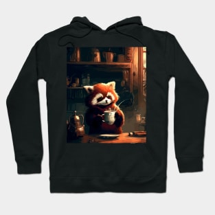 Red panda coffee break Hoodie